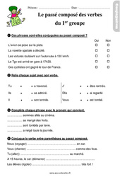 Le passé composé des verbes en - er - Étude de la langue - Exercices avec les corrigés : 4ème Harmos - PDF à imprimer