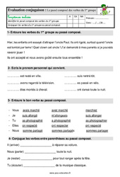 Le passé composé des verbes en - er - Étude de la langue - Examen Evaluation avec la correction : 4ème Harmos - PDF à imprimer