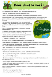 Peur dans la forêt - Récit - Lecture : 6ème, 7ème Harmos - PDF à imprimer