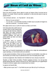 Simon et l'œil de Venus - Récit - Lecture : 6ème, 7ème Harmos - PDF à imprimer