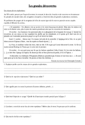 Les grandes découvertes - Exercices - Les temps modernes : 6ème Harmos - PDF à imprimer