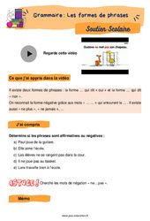 Les formes de phrases - Soutien scolaire pour les élèves en difficulté. : 4ème Harmos - PDF à imprimer