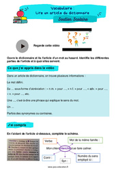 Lire un article du dictionnaire - Soutien scolaire pour les élèves en difficulté. : 5ème Harmos - PDF à imprimer