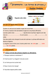 Les formes de phrases - Soutien scolaire pour les élèves en difficulté. : 6ème Harmos - PDF à imprimer