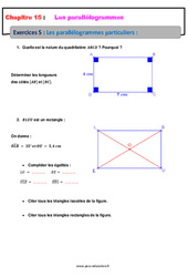 Les parallélogrammes particuliers - Exercices avec les corrections : 9eme Harmos - PDF à imprimer