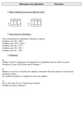 Bien poser une opération - Exercices : 5ème Harmos - PDF à imprimer