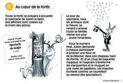 Au cœur de la forêt - Lecture compréhension - Histoire illustrée - Niveau 3 : 3eme Harmos - PDF à imprimer