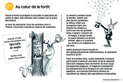 Au cœur de la forêt - Lecture compréhension - Histoire illustrée - Niveau 3 : 4ème Harmos - PDF à imprimer