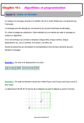 Coder et décoder - Cours : 9eme Harmos - PDF à imprimer