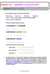 Coder et décoder - Exercices avec les corrections : 9eme Harmos - PDF à imprimer