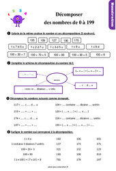 Décomposer des nombres de 0 à 199 - Exercices, révisions : 4ème Harmos - PDF à imprimer