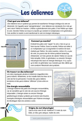 Les éoliennes - Lecture documentaire : 6ème, 7ème Harmos - PDF à imprimer