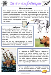 Les animaux fantastiques - Lecture documentaire : 6ème, 7ème Harmos - PDF à imprimer