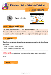 Les phrases interrogatives - Soutien scolaire pour les élèves en difficulté. : 5ème Harmos - PDF à imprimer