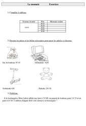 Monnaie - Exercices  : 5ème Harmos - PDF à imprimer