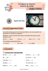 Mesures de temps - Soutien scolaire pour les élèves en difficulté. : 6ème Harmos - PDF à imprimer