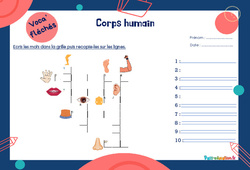 Corps humain - Mot étiquette - Voca’ fléchés : 4ème, 5ème Harmos - PDF à imprimer