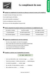 Le complément du nom - Exercices, révisions : 6ème Harmos - PDF à imprimer