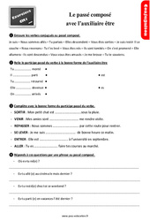 Le passé composé avec l’auxiliaire être - Exercices, révisions : 6ème Harmos - PDF à imprimer