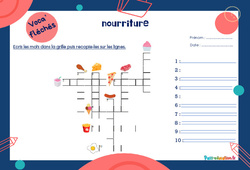 Nourriture - Mot étiquette - Voca’ fléchés : 4ème, 5ème Harmos - PDF à imprimer