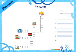 At home - Mots fléchés - Lexique / vocabulaire - Crosswords : 4ème, 5ème Harmos - PDF à imprimer