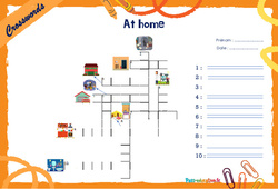 At home - Mots fléchés - Lexique / vocabulaire - Crosswords : 6ème, 7ème Harmos - PDF à imprimer