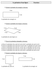 Périmètre d'une figure - Exercices : 5ème Harmos - PDF à imprimer