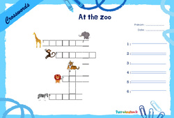 At the zoo - Mots fléchés - Lexique / vocabulaire - Crosswords : 4ème, 5ème Harmos - PDF à imprimer