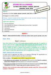 Séquence - Fiche de préparation Le futur des verbes - Fiches vouloir, pouvoir prendre, avoir, être - Étude de la langue - Séquence - Fiche de préparation : 5ème Harmos - PDF à imprimer