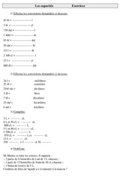 Capacités - Exercices  : 5ème Harmos - PDF à imprimer