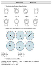 Lire l'heure - Exercices : 5ème Harmos - PDF à imprimer