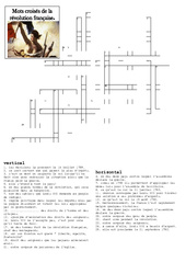 Mots croisés sur la révolution française - Exercices - Les Temps Modernes : 6ème, 7ème Harmos - PDF à imprimer