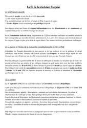 Fin de la révolution française - Cours, Leçon - Les Temps Modernes : 6ème, 7ème Harmos - PDF gratuit à imprimer