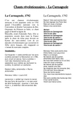 Chant révolutionnaire la carmagnole - Les Temps Modernes : 6ème, 7ème Harmos - PDF à imprimer