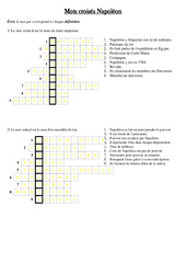Mots croisés sur Napoléon - Exercices - Les Temps Modernes : 6ème, 7ème Harmos - PDF à imprimer