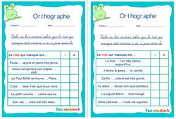 Les homophones - Fiches a / à - Rituels - Orthographe : 4ème, 5ème Harmos - PDF à imprimer