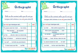 Les homophones - Fiches et / est - Rituels - Orthographe : 4ème, 5ème Harmos - PDF à imprimer