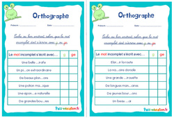 Écrire g, ge ou gu - Rituels - Orthographe : 4ème, 5ème Harmos - PDF à imprimer