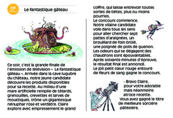 Le fantastique gâteau - Lecture compréhension - Histoire illustrée - Niveau 3 : 3eme Harmos - PDF à imprimer