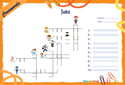 Jobs - Mots fléchés - Lexique / vocabulaire - Crosswords : 6ème, 7ème Harmos - PDF à imprimer