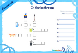 In the bathroom - Mots fléchés - Lexique / vocabulaire - Crosswords : 4ème, 5ème Harmos - PDF à imprimer