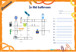 In the bathroom - Mots fléchés - Lexique / vocabulaire - Crosswords : 6ème, 7ème Harmos - PDF à imprimer