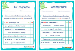 Les homophones - Fiches on / ont - Rituels - Orthographe : 4ème, 5ème Harmos - PDF à imprimer