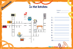 In the kitchen - Mots fléchés - Lexique / vocabulaire - Crosswords : 6ème, 7ème Harmos - PDF à imprimer