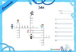 Jobs - Mots fléchés - Lexique / vocabulaire - Crosswords : 4ème, 5ème Harmos - PDF à imprimer