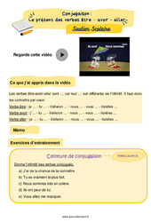 Le présent des verbes être - avoir - aller - Soutien scolaire pour les élèves en difficulté. : 5ème Harmos - PDF à imprimer