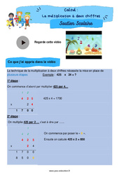 La multiplication à deux chiffres - Soutien scolaire pour les élèves en difficulté. : 6ème Harmos - PDF à imprimer