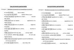 Pronoms personnels - Exercices  : 5ème Harmos - PDF à imprimer