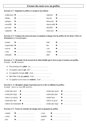 Former des mots avec un préfixe - Exercices - Vocabulaire : 5ème Harmos - PDF à imprimer