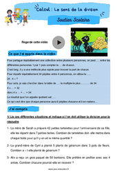 Le sens de la division - Soutien scolaire pour les élèves en difficulté. : 7ème Harmos - PDF à imprimer